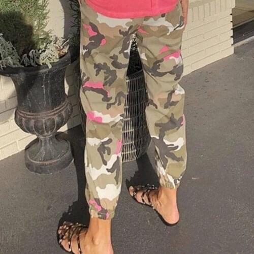 Camouflage Printed womens Trousers Fashion High Elastic Casual Loose Trousers Wild womens Trousers