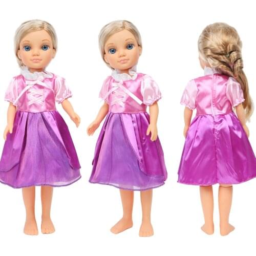 1 Set Dress Lovely Purple Princess Skirt Outfit Accessories Clothes fit With 43cm Dolls Wear for Nancy Doll Dollhouse Girl Toy