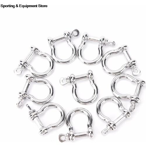 10Pcs/lot Stainless Steel O-Shaped Shackle Buckle Anchor Shackle Screw Pin for Paracord Outdoor Camping Survival Rope Bracelets