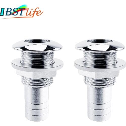 2X Marine Hardware Stainless Steel 316 Thru Hull Plumbing Fitting Outlet Drain Joint For 3/4" or 1" Hose Boat Yacht Accessories