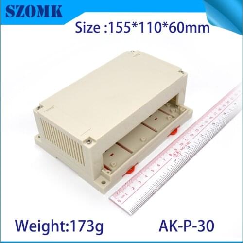 2018 new design 155x110x60mm abs plastic din rail electronics wall mount enclosures terminal block din rail clip case for power