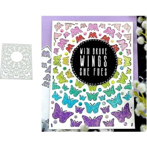 2021 New Arrival Butterfly Rectangle Frame Metal Cutting Dies Stencil Craft Die Cut Decor Template for Scrapbooking Design Model