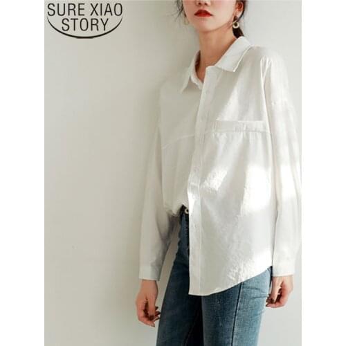 2021 Autumn White Shirts Women Tops and Blouse Long Sleeve Loose Blouse Casual Office Lady Tops Blusas Mujer De Moda New 11117
