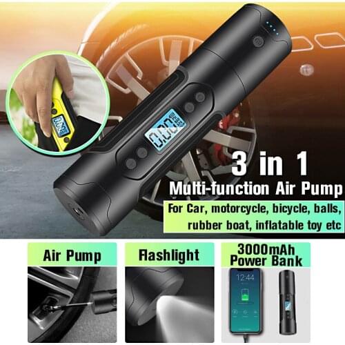 35L/min cordless portable air compressor 150PSI car electric bicycle tire pump, with digital LED light power supply