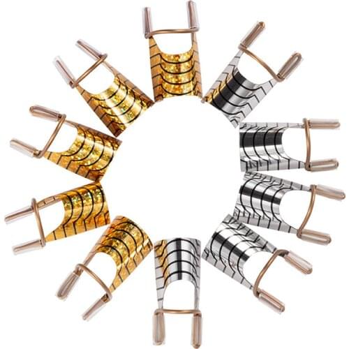 5 PCS Reusable Aluminum Nail Extensions Guide Forms Finger Rest Tool For UV Gel Acrylic Nail French Tips Adjustable