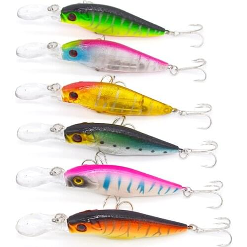6pcs/lot Laser 11cm 13.2g pesca hooks fish wobbler Minnow Fishing Lure tackle crankbait artificial japan hard bait swimbait