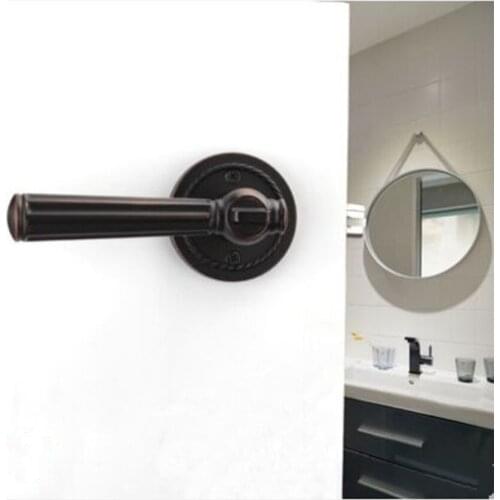 American vintage style indoor wooden door single tongue lock black antique copper beathroom door lock without key ORB