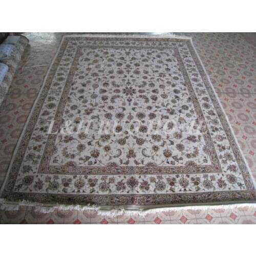 Free shipping 8'X10' 160 Line Hand-knotted Wool and Silk Oriental Persian Rug handmade persian carpet for home decoration