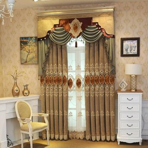 Europe royal 3D embroidered Classic luxury Curtains for living room high quality Voile Curtain for villa window Treatment