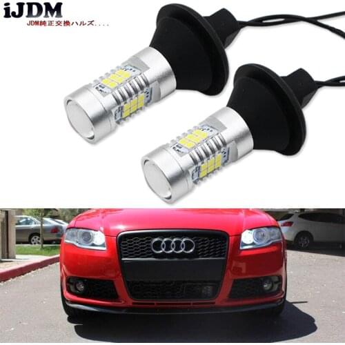 IJDM Error Free White 27-SMD 7506 LED Bulbs w/ Resistors For Audi B7 A3 A4 A6 A8 Q7 S3 S4 S6 Daytime DRL Lights