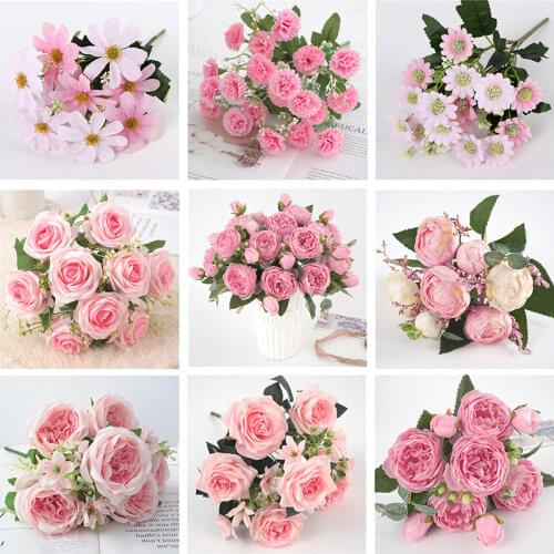 Artificial flowers for decoration Rose Peony Silk small bouquet flores party spring wedding decoration mariage fake Flower