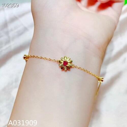 KJJEAXCMY boutique jewelry 925 sterling silver inlaid natural ruby female bracelet support detection popular trendy