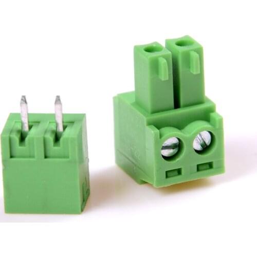 10 PCS 2pin Right Angle Terminal Plug Type 300V 8A 3.81mm Pitch Connector Pcb Screw Terminal Block 3.81mm