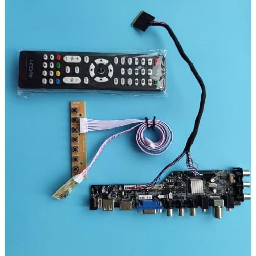 Kit For B156HW01 1920x1080 driver digital panel HDMI-compatible monitor remote DVB-T DVB-T2 LED USB VGA AV TV controller board