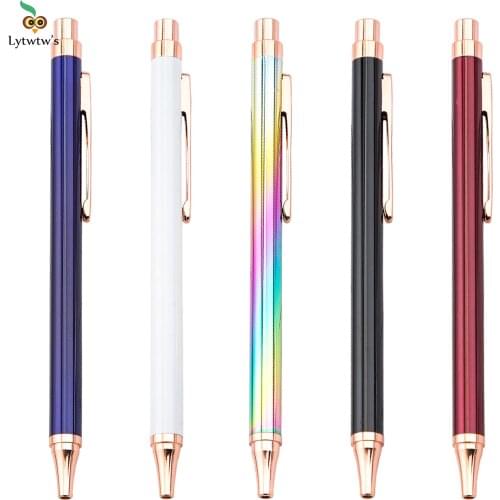 1PCS Lytwtws Roller Ballpoint Pen Luxury Cute Wedding Rose Gold Metal Stationery School Office Supply High Quality Spinning Pen