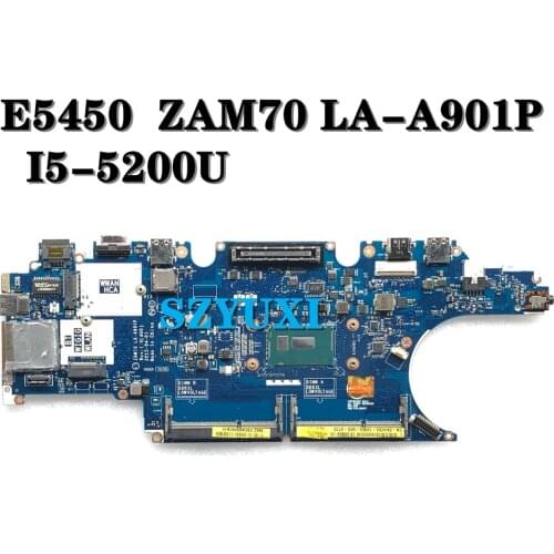 I5-5200U For Dell Latitude E5450 Laptop Motherboard ZAM70 LA-A901P CN-0X4VXX X4VXX mainboard 100%TEST