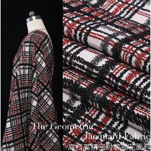 New dyed fashion jacquard cotton fabric High-grade jacquard fabric dress jacket small suit skirt dress brocade fabric wholesale