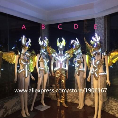 Newest Led Luminous Sexy Dress Stage Performance Dance DJ Bar TV Show Catwalk Clothes Singer Cosplay Ballroom Costume