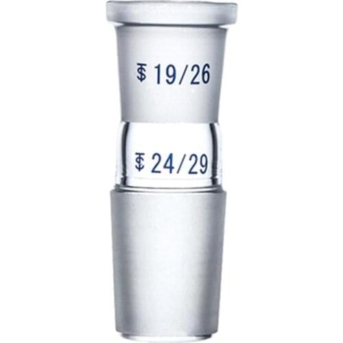 Glass Reducing adapter from Male 24/29 to Female 19/26,Borosilicate Glass,Lab Glassware