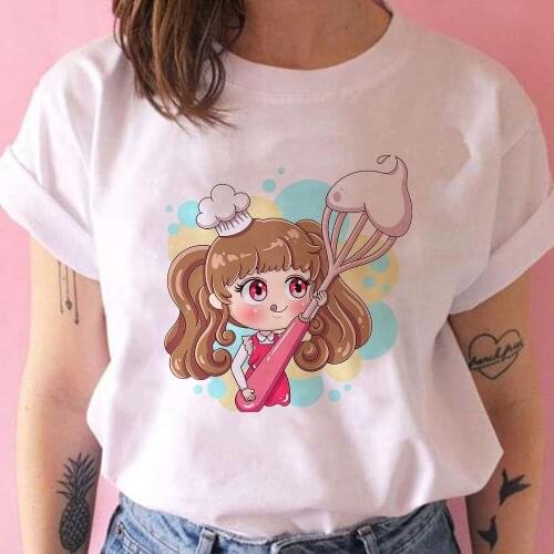 Pinterest Girl Little Chef Graphic Cartoon Tees Women Exquisite Woman Versatile O-Neck Clothes Camiset Spain Style Tumblr Mujer