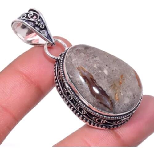 Turtille Jaspers Pendant Silver Overlay over Copper , 50.5 mm, P6632