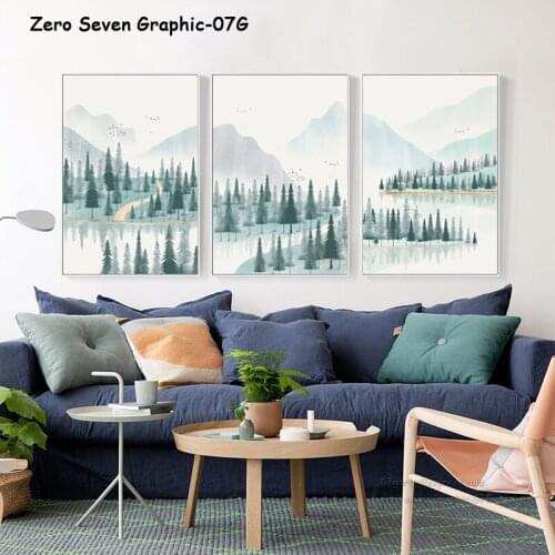 Nordic Decoration Forest Lanscape Wall Art Canvas Poster and Print Canvas Painting Decorative Picture for Living Room Home Decor