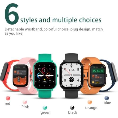 Smart Bracelet Multicolor Strap Smartwatch Fashion Sports Step Counting Heart Rate Blood 2021 New Style 1.69 Inches Big Screen