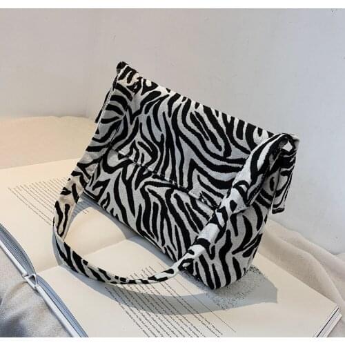 Women Zebra Leopard Print Shoulder Bag Canvas Casual Travel Handbag Totes