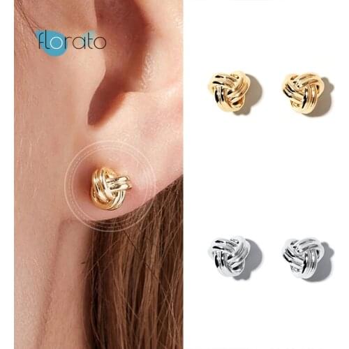 925 Silver Ear Needle Tiny Metal Punk Stud Earrings for Women Geometric Entangled Earrings Fashion Temperament Party Jewelry
