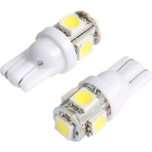 2PCS Led Car Lamp T10 5050 W5W 5 SMD 194 168 LED White Car Side Wedge Tail Light Lamp Super White Interior Lamp