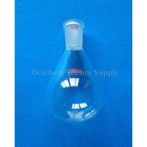 250ml,24/40,Glass Recovery Flask,Pyriform,Kjeldahl,Rotary Evaporator Bottle