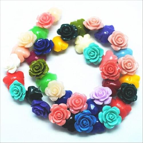 40pcs Charmings Camelia Flower beads Rose Flower Bracelets DIY Beads Clay material size 15mm for matching beads many colors ok