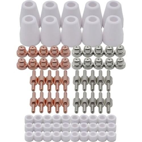 80pcs PT-31 JG-40 WSD-LG40 Plasma Cutter Torch Tip Nozzle Electrode Nickel plated Consumable Fit CUT-50 CUT-40D
