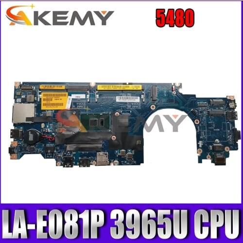 Akemy Laptop Motherboard FOR Dell Latitude 5480 CDM70 LA-E081P 3965U CPU CN-00G7HD 0G7HD TXD2X Mainboard NOTEBOOK PC 100%tested