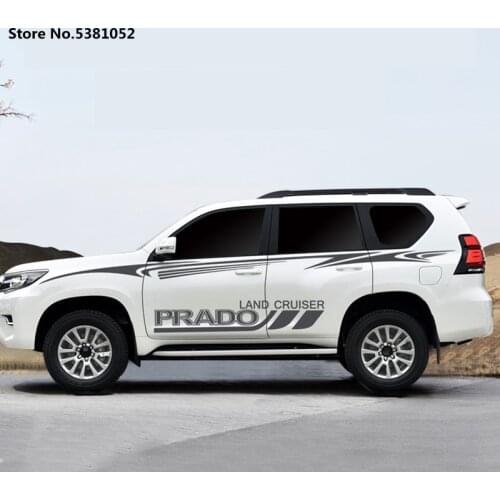 Car Stickers For Toyota Land Cruiser Prado 120 150 2010 2018 2020 Accessories Sideways Garland Personalized Waistline Sticker