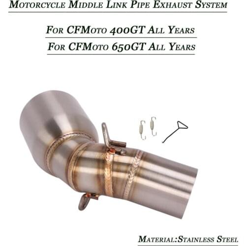 For CFMoto 400GT 650GT Motorcycle Middle Pipe Lossless Connect Front Tube Refit Link 51MM Tail Exhaust Muffler Tube Tip System