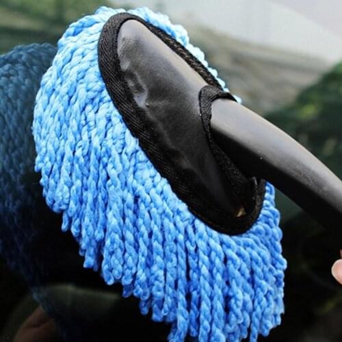 Car Duster Blue Small Wax Tow Washable Triangular Brush Window Wash Tool Dust Wax Mop Car Care Cleaning Supplies