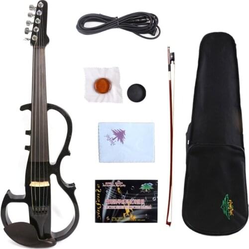 Electric Violin 4/4 5 string Black Big Jack Passive Pickup Solid wood Advance