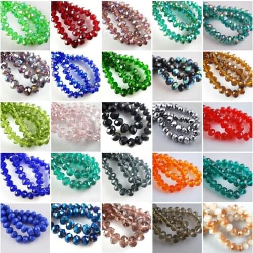 HOT!Wholesale Glass Crystal Faceted Rondelle Spacer Loose Beads 10/12/14/16/18mm