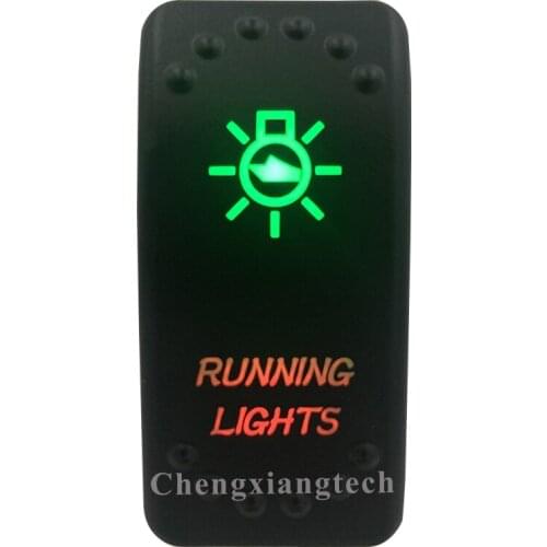 12v 24v, On Off, Up Green & Down Red Led Backlit - Running Lights - Laser Rocker Switch for Car Boat Truck Bus Push Switch