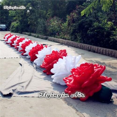 Customized Wedding Inflatable Artificial Flower Chain Oxford Cloth Rose String For Stage And Party Decoration