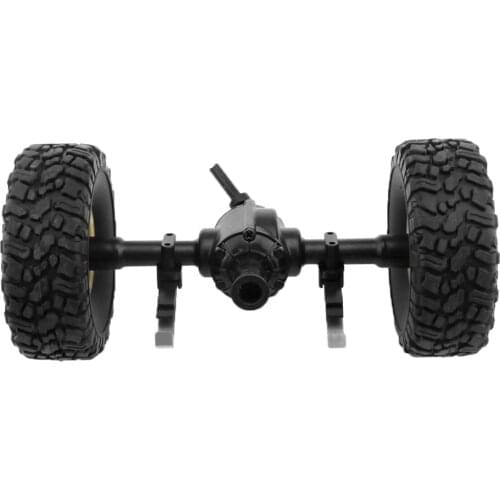JJR/C Central Bridge Axle Shaft Assembly w/ Tire Wheel for Q60 1/16 RC Off-road Crawler Military Truck Army RC Car Vehicles