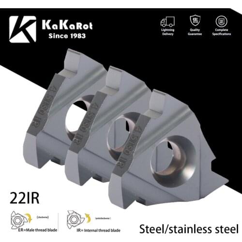 KaKarot MMT22IR 22IR N55 N60 3.5/4.0/4.5/5.0ISO Carbide Thread Insert Turning Tool Insert For SER CNC Lathe Steel StainlessSteel