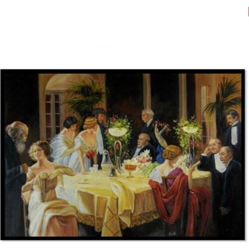 Home decoration Oil Painting Hand painted on Canvas Europe Classical Palace Figure Painting Wall art Picture for Living room #52