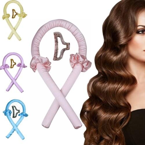 Heatless Curling Rod Headband Curls Silk Ribbon Lazy Curler Hair Rollers Sleeping Soft Wave Formers No Heat Curls Ribbon