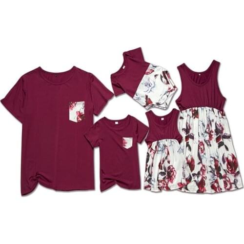 Summer Family Matching Outfits Beach Daddy Mommy and Me Clothes Happy Boys T-shirts Girls Bodysuit Dress Cottton Casual Onesie