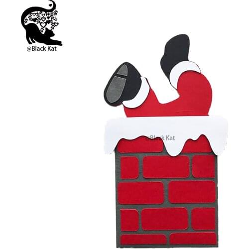 Christmas Santa Drills Snow Chimney Cutting Dies Winter Festival Gifts Metal Stencil For DIY Scrapbooking Card Craft