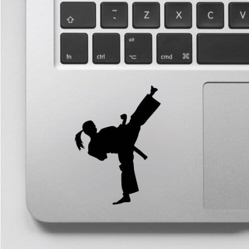 Powerful Empty Hand Punch Martial Arts Girl Decal And Graphics For Laptop Computer Home Design Accessories Vinyl Sticker GA194