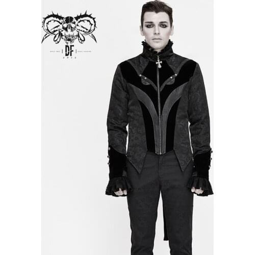 Devil Fashion Mens Gothic Tuxedo Coat Stage Performance Party Swallowtail Gown Clothing