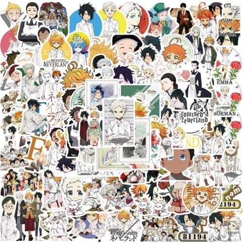 10/50/100Pcs The Promised Neverland Stickers Anime For Refrigerator Fridge Skateboard Laptop Luggage Pegatinas Graffiti Kid Toy